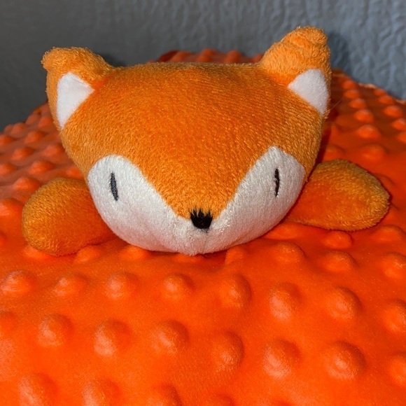 Fox Security Blanket Minky Dot Back Satin & Trim Baby Lovey Plush - Picture 2 of 10